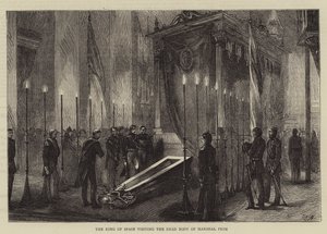 The King of Spain visiting the Dead Body of Marshal Prim by Edwin Buckman